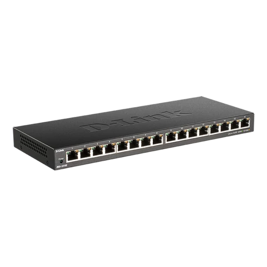 D-LINK Switch 16x1000Mbps Fémházas Asztali, DGS-1016S / E
