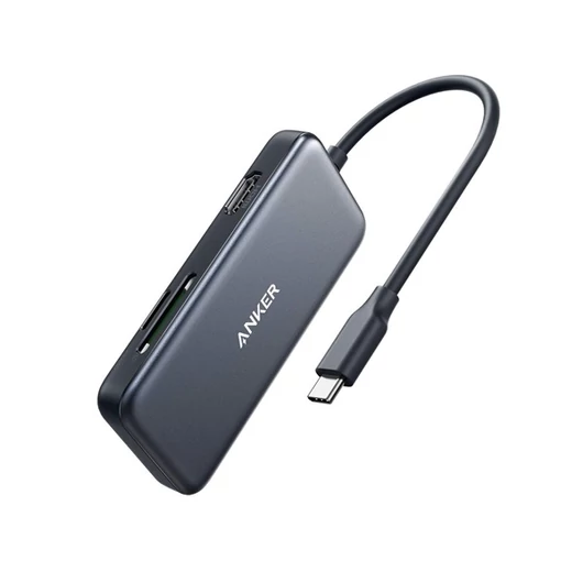 ANKER USB HUB, PowerExpend 5-in-1, USB-C Media Hub, 4K HDMI, 2xUSB3.0, SD / TF kártyaolvasóval - A8334HA1