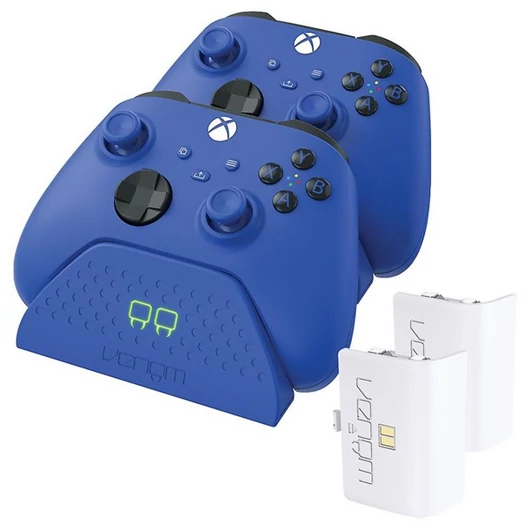 VENOM XBOX Series S / X & One Kiegészítő Dupla Töltő állomás + 2db akkumulátor Kék, VS2888