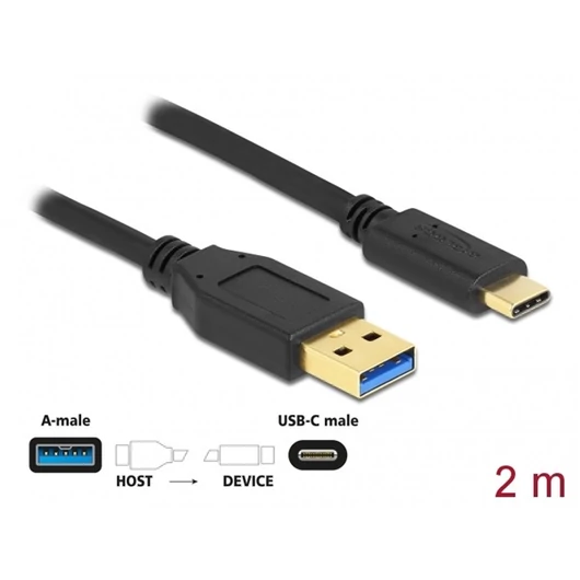 DELOCK kábel USB 3.2 Gen 1 Type-A to USB Type-C, 2m