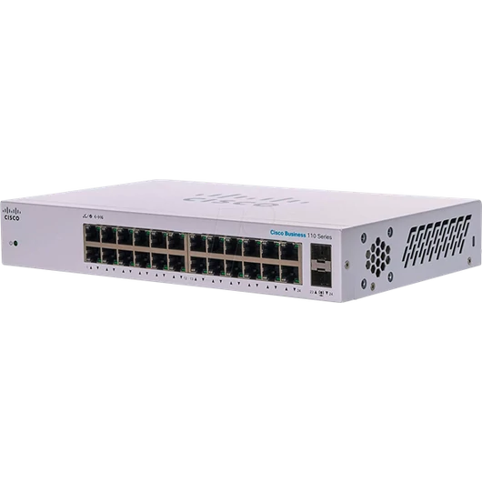 CISCO Switch 24x1000Mbps + 2x1000Mbps SFP, Fémházas, Rackes - CBS110-24T-EU