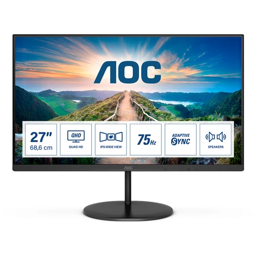 AOC IPS monitor 27" Q27V4EA, 2560x1440, 16:9, 250cd / m2, 4ms, HDMI / DisplayPort, hangszóró