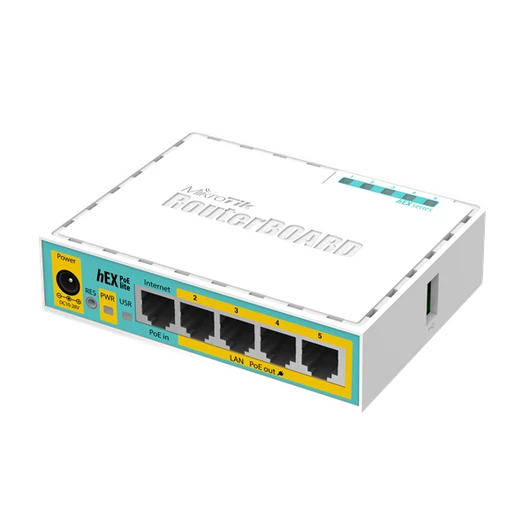 MIKROTIK Vezetékes Router RouterBOARD 5x100Mbps (POE out), Menedzselhető, Asztali - RB750UPR2