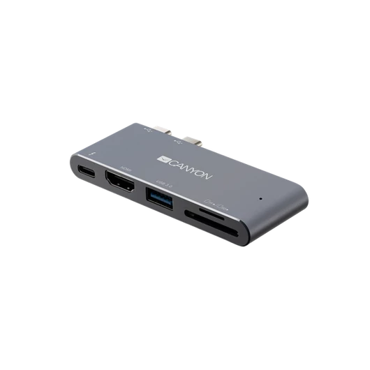 CANYON HUB 5-in-1, Thunderbolt 3, USB3.0, HDMI, SD / TF, szürke - CNS-TDS05DG