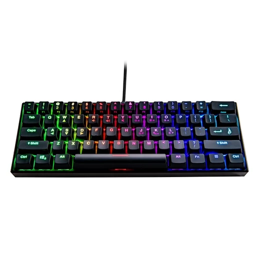 SUREFIRE Kingpin M1 60%-os mechanikus (red switch) gamer RGB billentyűzet angol (US), fekete