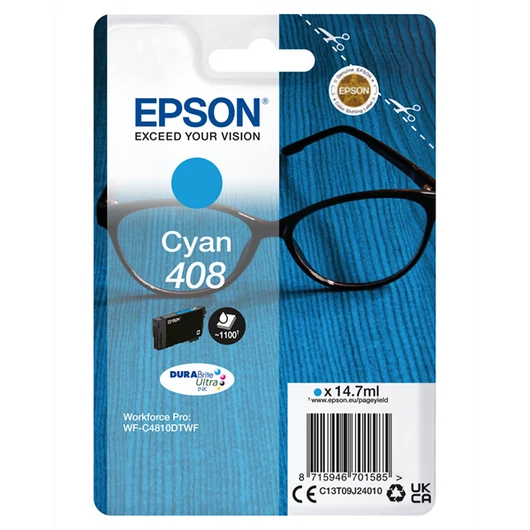 EPSON Tintapatron DURABrite Ultra tinta / Spectacles – 408 / 408L (Standard, Cyan)