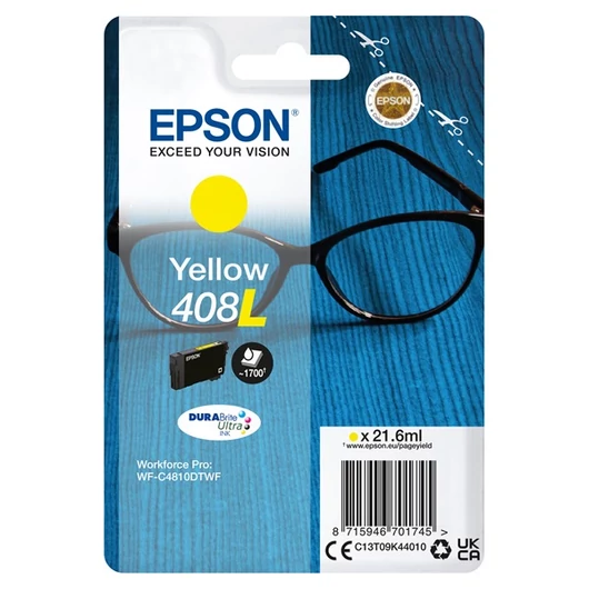 EPSON Tintapatron DURABrite Ultra tinta / Spectacles – 408 / 408L (XL, Yellow)