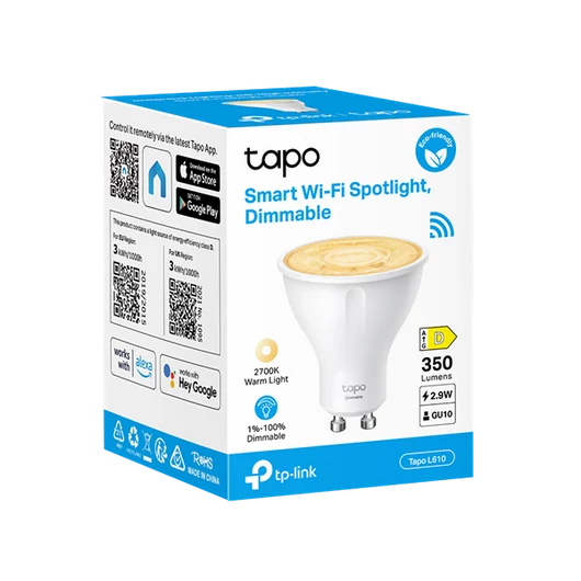 TP-LINK LED Izzó Wi-Fi-s GU10, Spotlight, TAPO L610