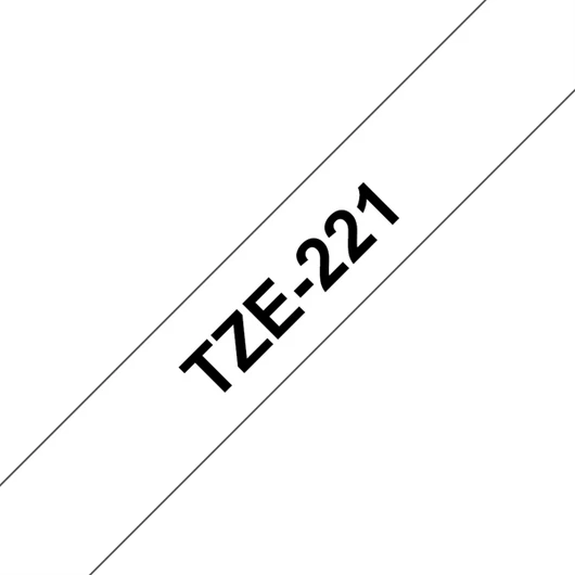 BROTHER szalag TZe-221, Fehér alapon Fekete, Laminált, 9mm  0.35", 8 méter