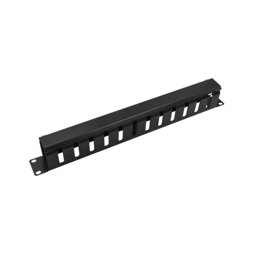 Walisec rackszekrény kiegészítő - CM-04 (Kábel rendező panel, Gyűrű panel fém takaróval, 1U(19"), fekete)