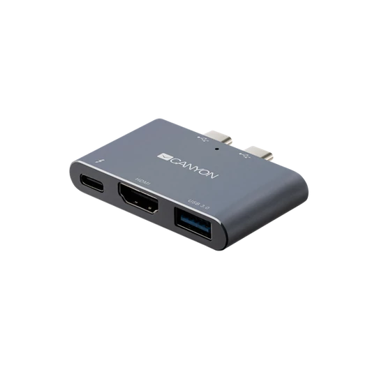 CANYON HUB 3-in-1, MacBook-hoz, Thunderbolt 3, USB3.0, HDMI, szürke - CNS-TDS01DG