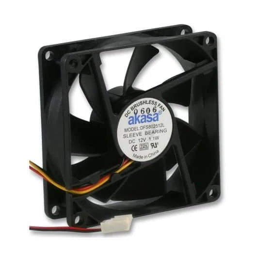 Ventilátor Akasa Black Fan 8cm Fekete Low Speed (25mm)