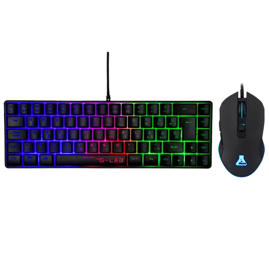 The G-Lab Gaming kit - 2 in 1 COMBO HYDROGEN B / HU (TKL billentyűzet, egér, 6200 DPI, RGB, USB-A, fekete, magyar)