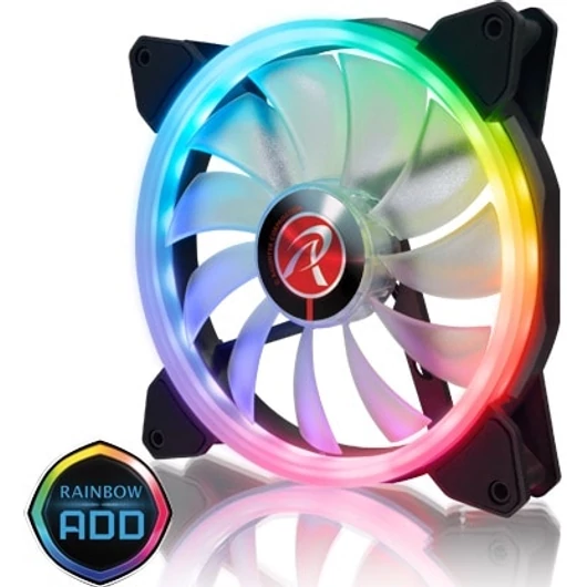 Ventilátor RAIJINTEK IRIS 14 Rainbow RGB PWM 14cm 2db-os + Vezérlő