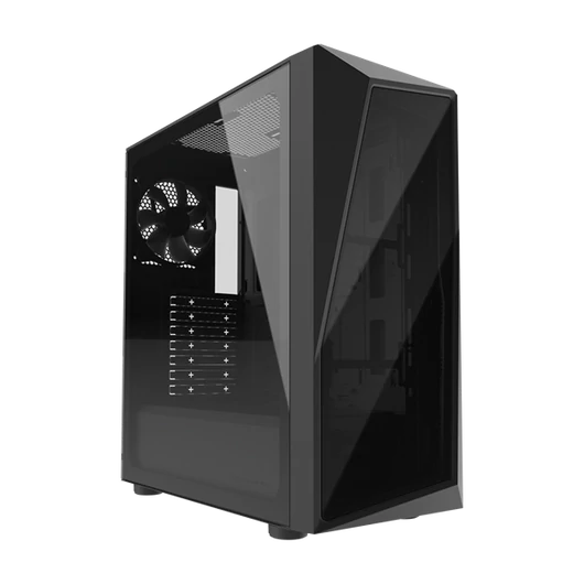 COOLER MASTER Ház, Mid Tower ATX CMP 520L, 1db Ventilátorral, Tápegység nélkül, Edzett üveg, fekete