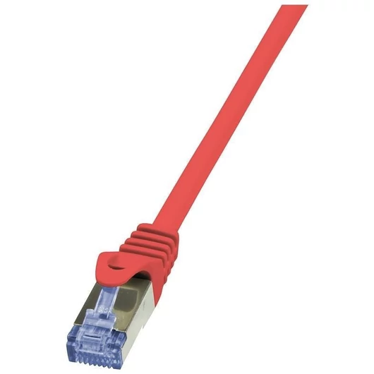LogiLink 10G S/FTP PIMF PrimeLine patch kábel CAT6A 0,25m piros (CQ3014S)