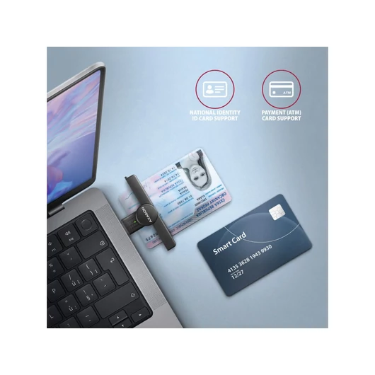 AXAGON CRE-SMPA USB-A Smart card PocketReader kártyaolvasó