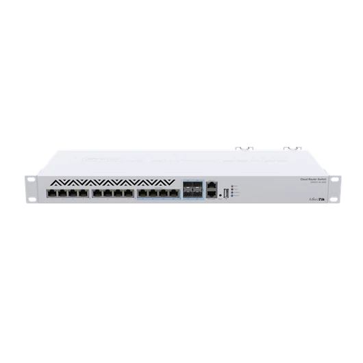 MIKROTIK Cloud Router Switch 1x100Mbps + 8x10Gbps + 4x10Gbps Combo SFP + , Redundáns, Rackes - CRS312-4C + 8XG-RM