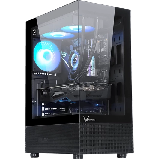 Formula Számítógépház - Crystal Z1 Black (fekete, ablakos, ATX, 1xUSB3.0, 1xUSB2.0)