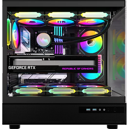 Formula Számítógépház - Crystal Z8 Black (fekete, ablakos, ATX, 1xUSB3.0, 1xUSB2.0, 1xType-C)