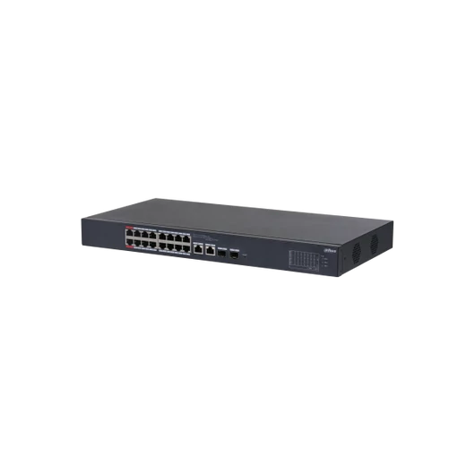 Dahua PoE switch - CS4218-16ET-240 (Cloud menedzsment; 16x 100Mbps at / af PoE; 2x 1Gbps; 2x 1Gbps SFP port; 240W PoE)