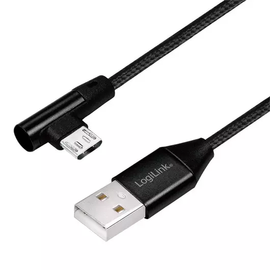 Logilink USB 2.0 kábel,USB-A/M - 90  Micro-USB/M 0,3m (CU0141)
