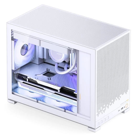 Számítógépház Jonsbo D32 STD Fehér PC ház, Mini ház, mATX Edzett üveg - Fehér