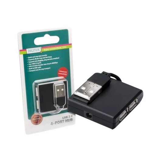 DIGITUS DA-70217 DIGITUS Hub 4-port USB 2.0 HighSpeed, w/o Power Supply, black