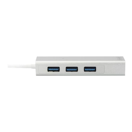 DIGITUS DA-70250-1 HUB 3-port USB 3.0 SuperSpeed with Gigabit LAN adapter, aluminium
