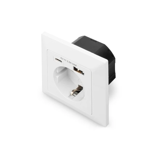 SAFETY PLUG FOR FLUSH MOUNTING WALL OUTLET 1X USB 1X TYPE C