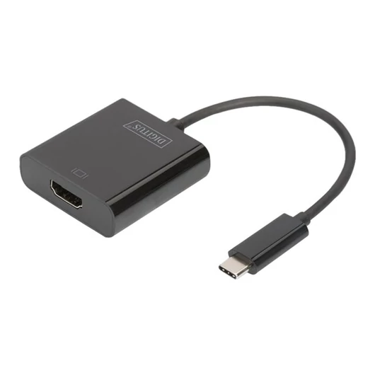 DIGITUS DA-70852 Graphic Adapter HDMI 4K 30Hz UHD to USB 3.1 Type C, with audio, black, 15cm