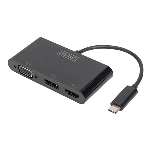 DIGITUS DA-70859 Graphic Adapter HDMI/DP/VGA 4K 60Hz UHD/ FHD to USB 3.1 Type C, audio, black