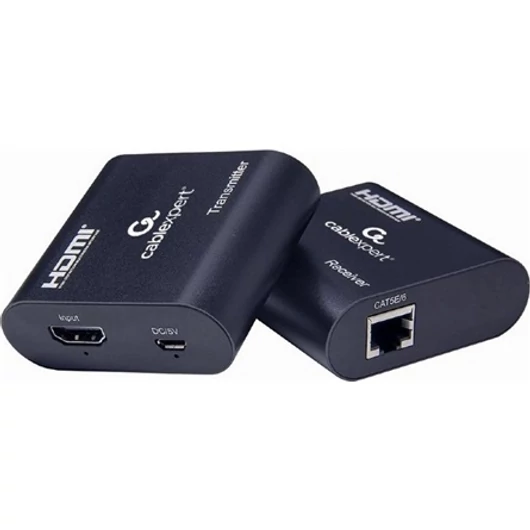 Gembird 1db HDMI 1.3 1db USB 2.0 micro B -> 1db RJ45 CAT6 UTP F / F video extender 60m fekete