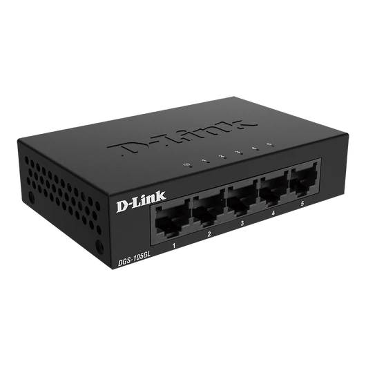 D-LINK Switch 5x1000Mbps Fémházas Asztali, DGS-105GL / E