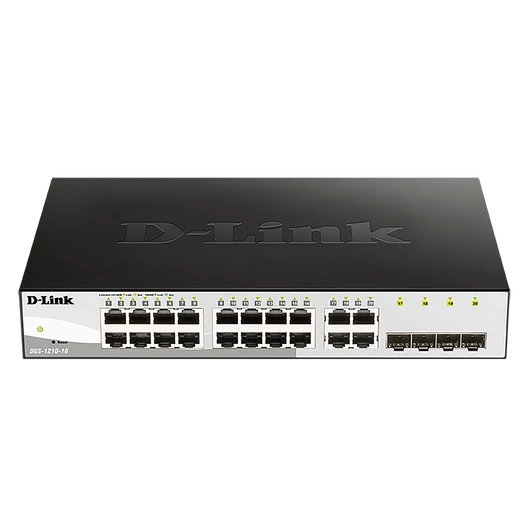 D-LINK Switch 16x1000Mbps + 4xGigabit kombó SFP Menedzselhető Rackes, DGS-1210-16 / E