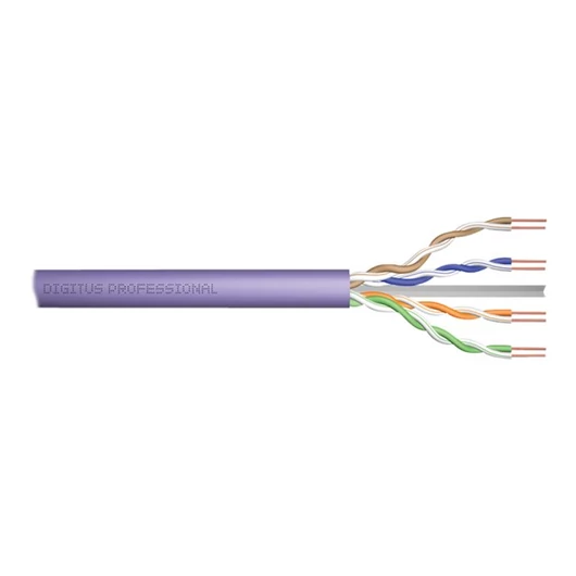 DIGITUS Installation cable cat.6 U/UTP Dca solid wire AWG 23/1 LSOH 100m violet