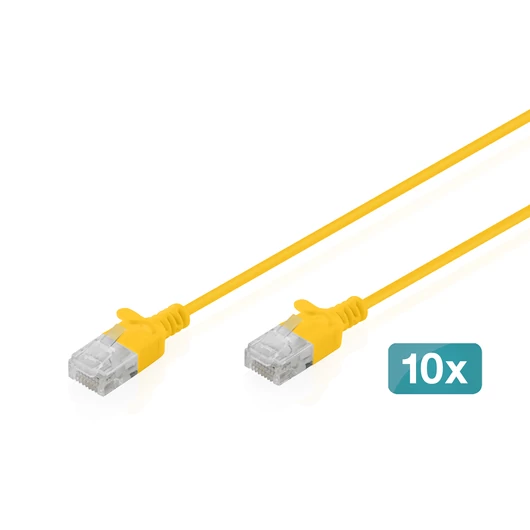 CAT6 U/UTP SLIM PA 10X3M YELL 10X 3M LSZH AWG 32/7 YELLOW