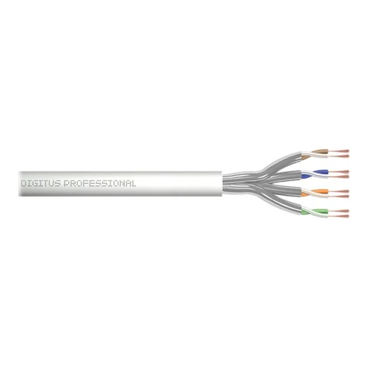 DIGITUS CAT 6A U-FTP patch cable raw length 100 m paper box AWG 27/7 LSZH simplex color grey