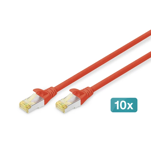 CAT 6A S/FTP PATCH CORD10P AWG 26/7 2 M 10 PIECES RED