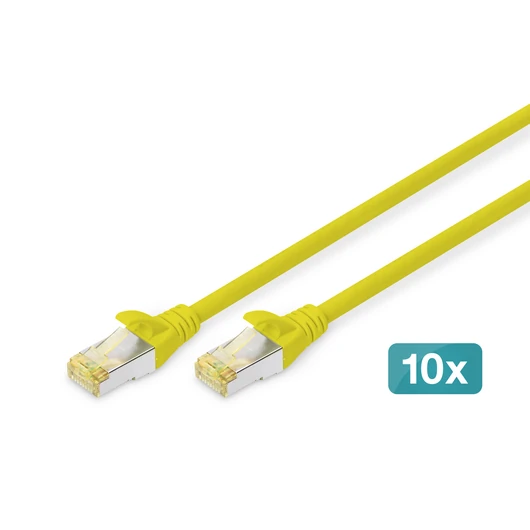 CAT 6A S/FTP PATCH CORD10P AWG 26/7 2 M 10 PIECES YELLOW