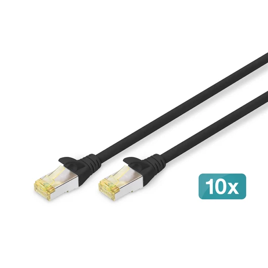 CAT 6A S/FTP PATCH CORD10P AWG 26/7 5 M 10 PIECES BLACK
