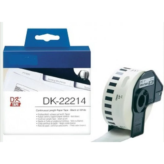Utángyártott BROTHER DK22214 papírszalag 12mm x 30,48m White Box