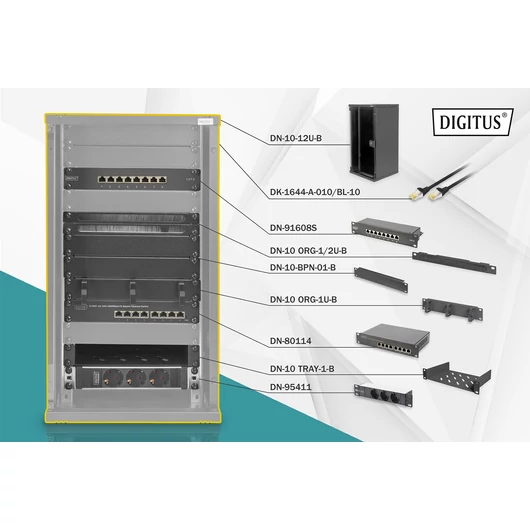 NETWORK SET - 254 MM (10IN) 12U 312 X 300 MM (W XD) BLACK