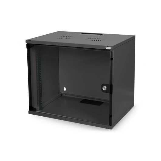 7HE WALL MOUNT RACK UNMOUNTED 370X540X400 GLASS DOOR BLACK