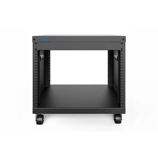 19 RACK MIT CASTORS 8HE BLACK 420X507X460MM TAPPED HOLES