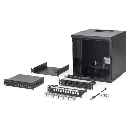 NETW-SET SOHO PRO 6HE 10SW 254MM WALLMOUNT + ACCESSORIES