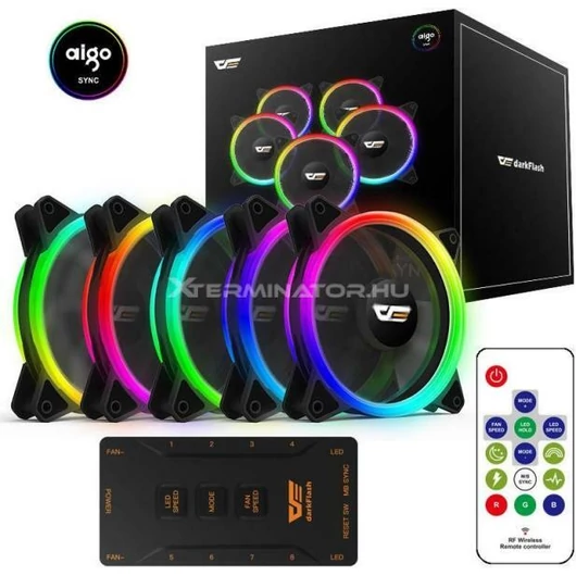 DarkFlash DR12 PRO 5az1-ben ARGB ház hűtő ventilátor szett