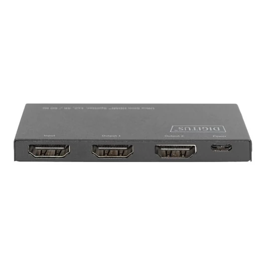 DIGITUS DS-45322 Ultra Slim HDMI Splitter 1x2 4K/60Hz HDR HDCP 2.2 18 Gbps Micro USB powered