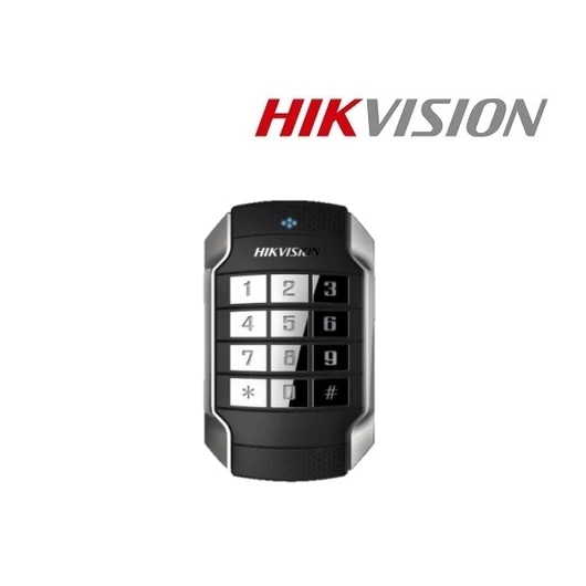 Hikvision RFID kártyaolvasó és kódzár - DS-K1104MK (Mifare (13,56MHz), RS-485 / WG26 / WG34, IP65, IK10, 12VDC)