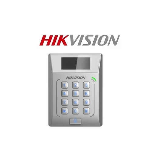 Hikvision Beléptető vezérlő - DS-K1T802M (Mifare(13.56Mhz), LCD, kártya / kód, RJ45 / RS-485 / WG26 / WG34, 12VDC)